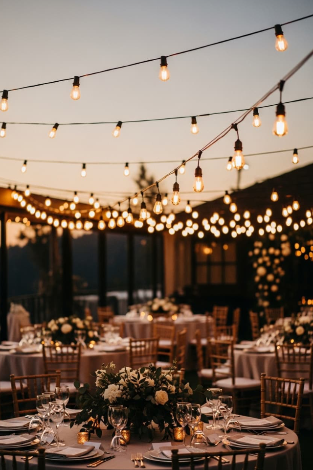 Tres guardias de seguridad privada permanecen alerta en el exterior de un edificio por la noche, uno con una linterna en la mano y otro consultando una tableta