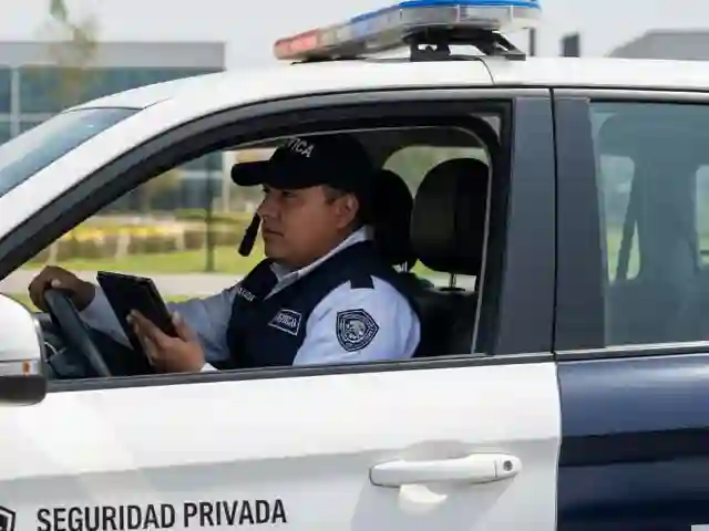 Guardias certificados SSC en patrulla nocturna de seguridad